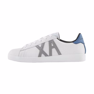 Armani Exchange Low-Top Leather Sneakers 'White Grey Blue'