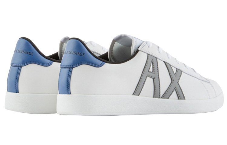 Armani Exchange Low-Top Leather Sneakers 'White Grey Blue' 圖 4