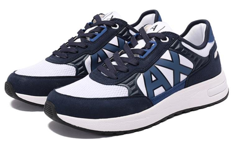 Shop Armani Exchange Lage Sneakers ''Wit Donkerblauw'' XUX090XV276S563