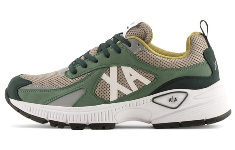 Buy A|X ローカットスニーカー ベージュグリーンロゴ XUX172XV6641S580