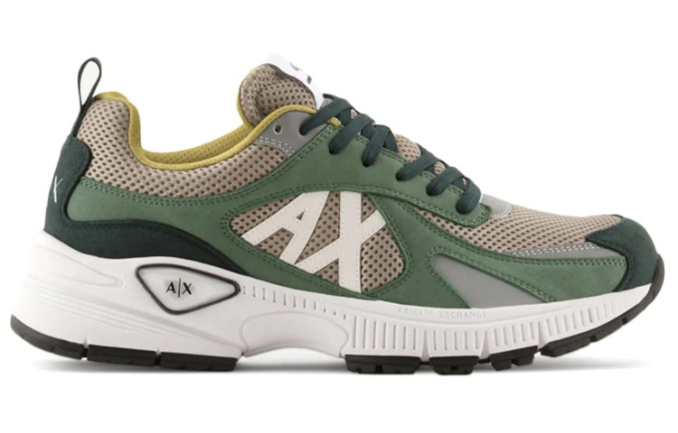 Armani Exchange Low-Top Sneakers 'Beige Green Logo' 圖 2