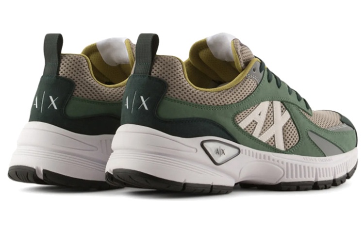 Armani Exchange Low-Top Sneakers 'Beige Green Logo' 圖 4
