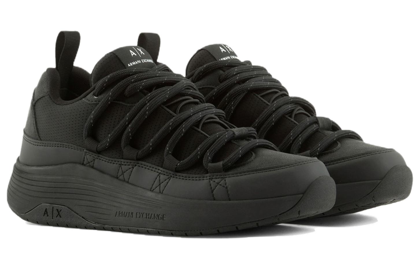 Armani Exchange Low-Top Sneakers 'Black Mesh Round-Toe Lace-Up' 圖 2