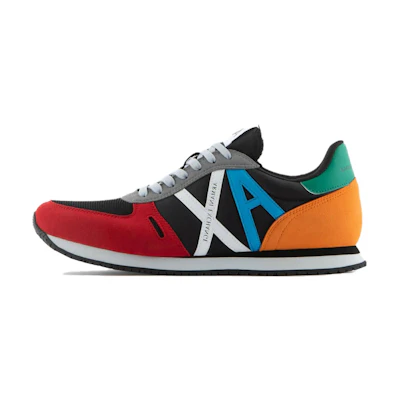 Armani Exchange Low Top 'Black Mesh Leather Nylon'