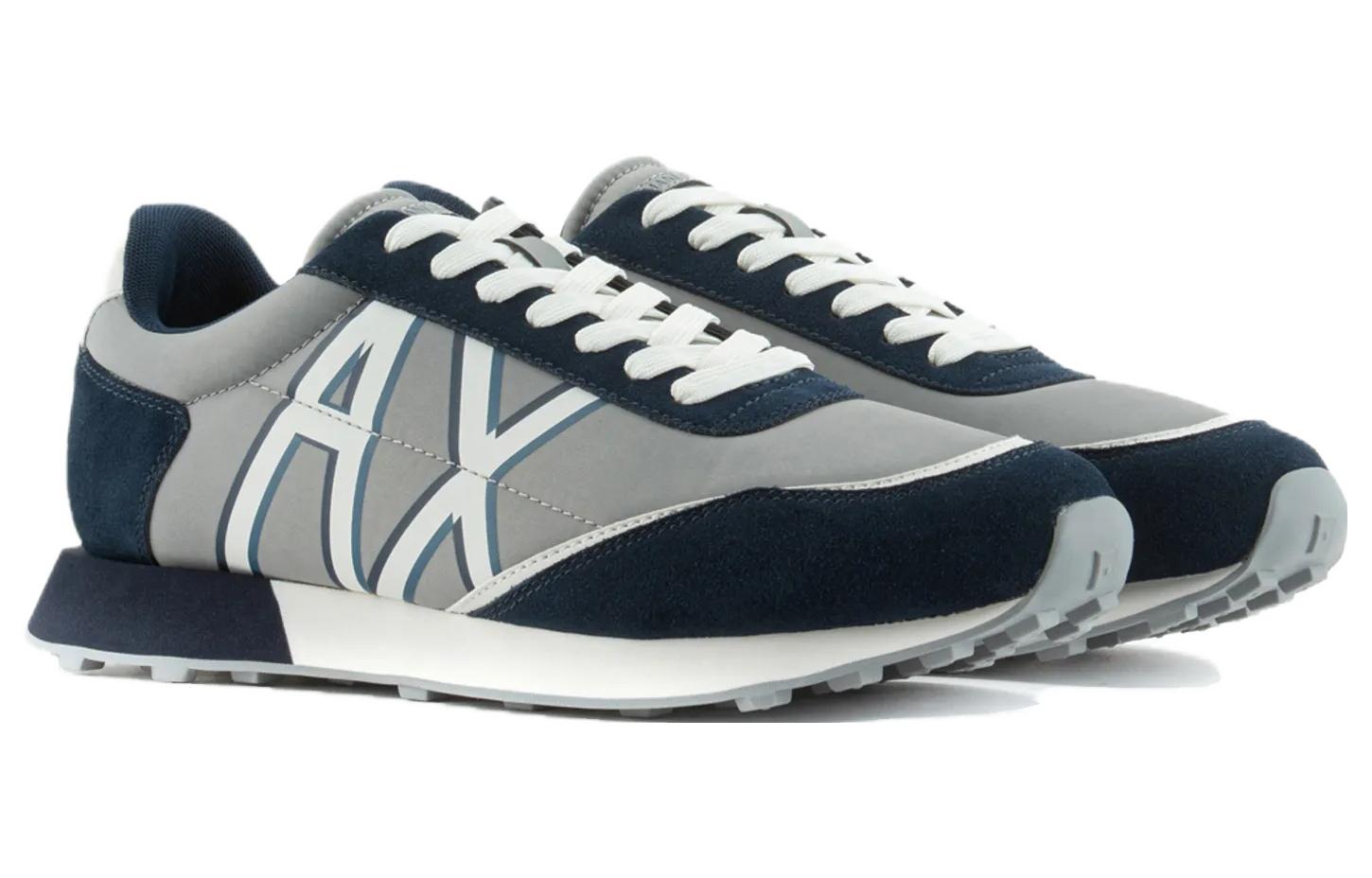 Order ARMANI EXCHANGE阿瑪尼 圓頭平跟綁帶 低筒 休閒鞋 男款 灰色