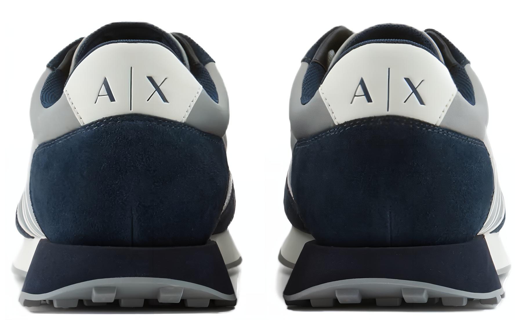 Shop ARMANI EXCHANGE阿瑪尼 圓頭平跟綁帶 低筒 休閒鞋 男款 灰色