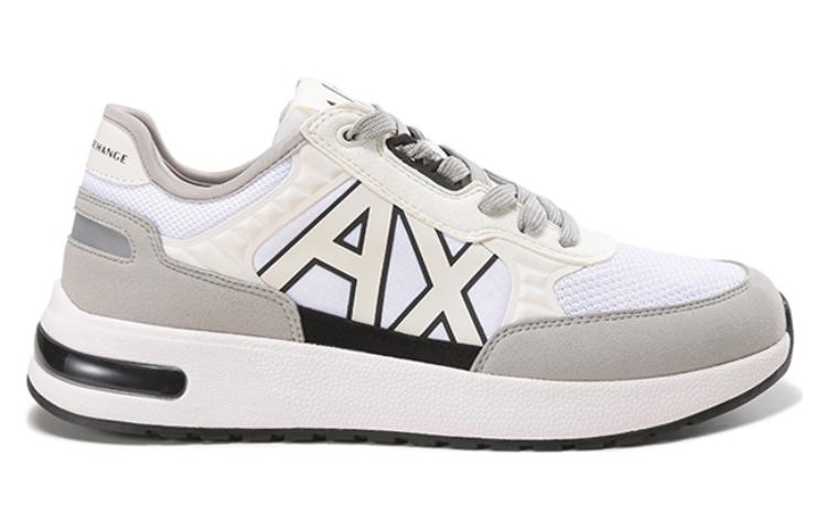 Lookbook 阿玛尼Exchange 白色标志拼接低帮球鞋 XUX090XV276M211