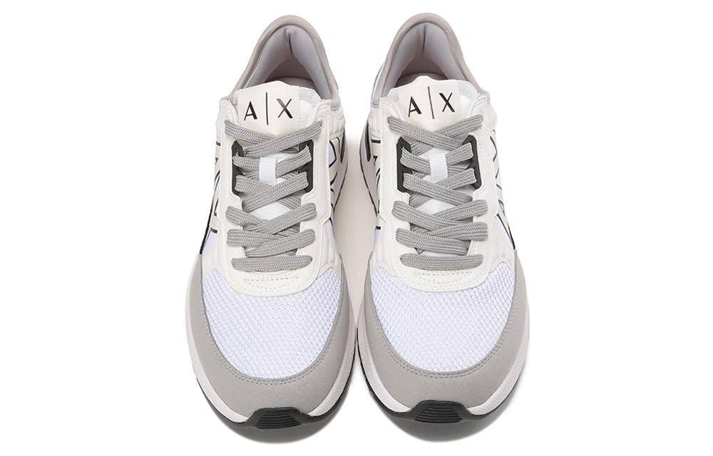 Purchase 阿玛尼Exchange 白色标志拼接低帮球鞋 XUX090XV276M211