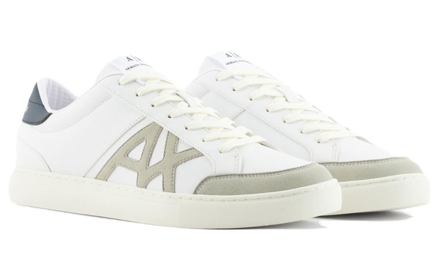 Armani Exchange Low Top Lace-up Sneakers 'White Suede' 圖 3