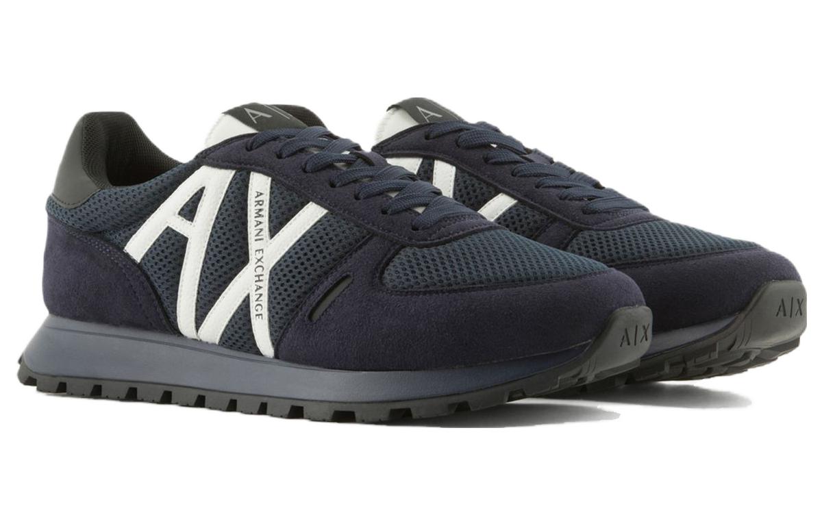 Order 아르마니 익스체인지 네이비 로우탑 스니커즈 XUX169XV6601N151