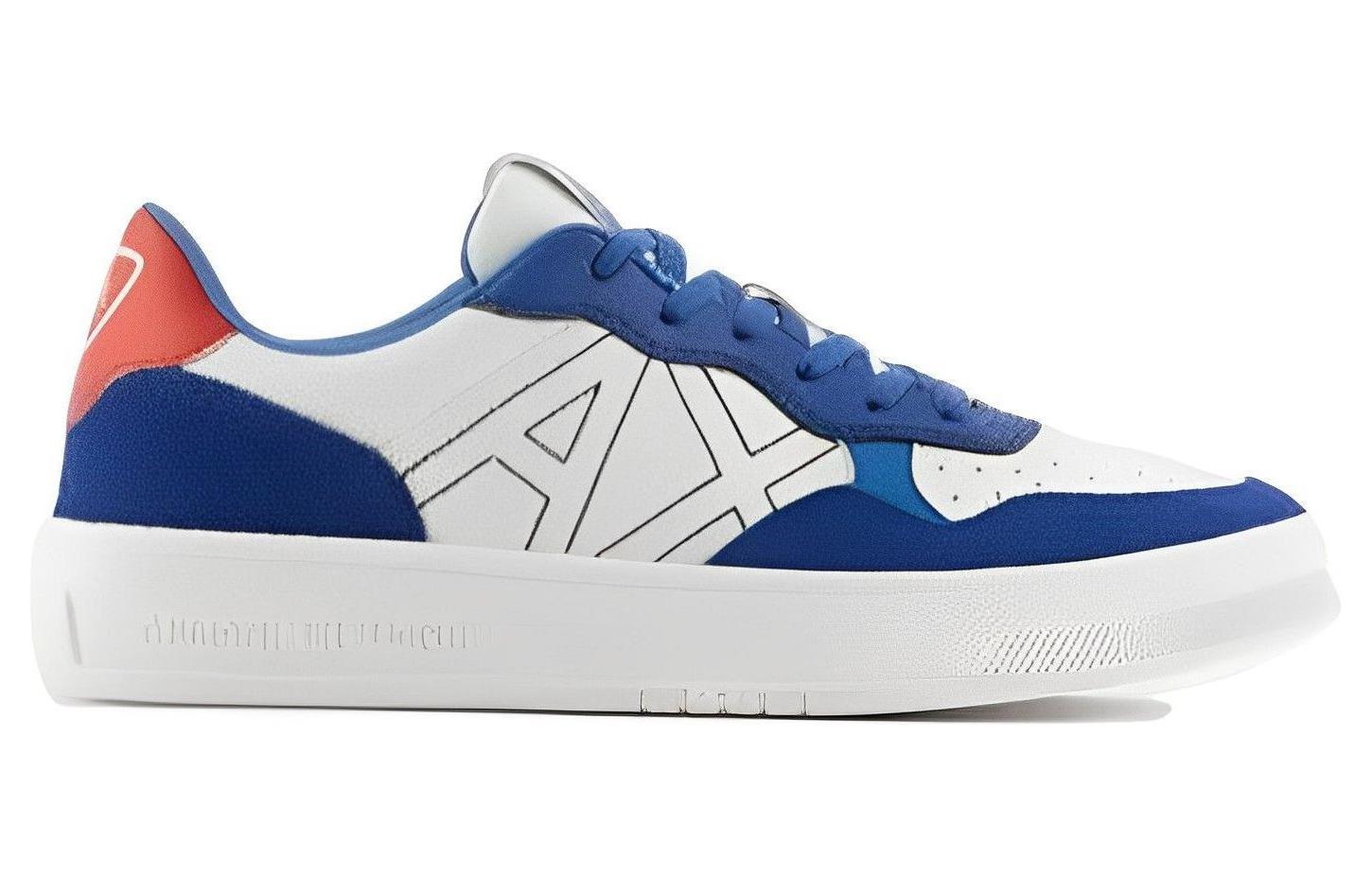 Armani Exchange Low Top Leather Sneakers 'Blue Lace-Up' 圖 2