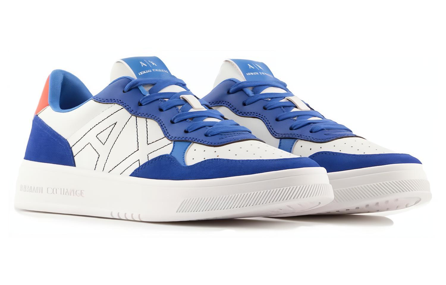 Armani Exchange Low Top Leather Sneakers 'Blue Lace-Up' 圖 3