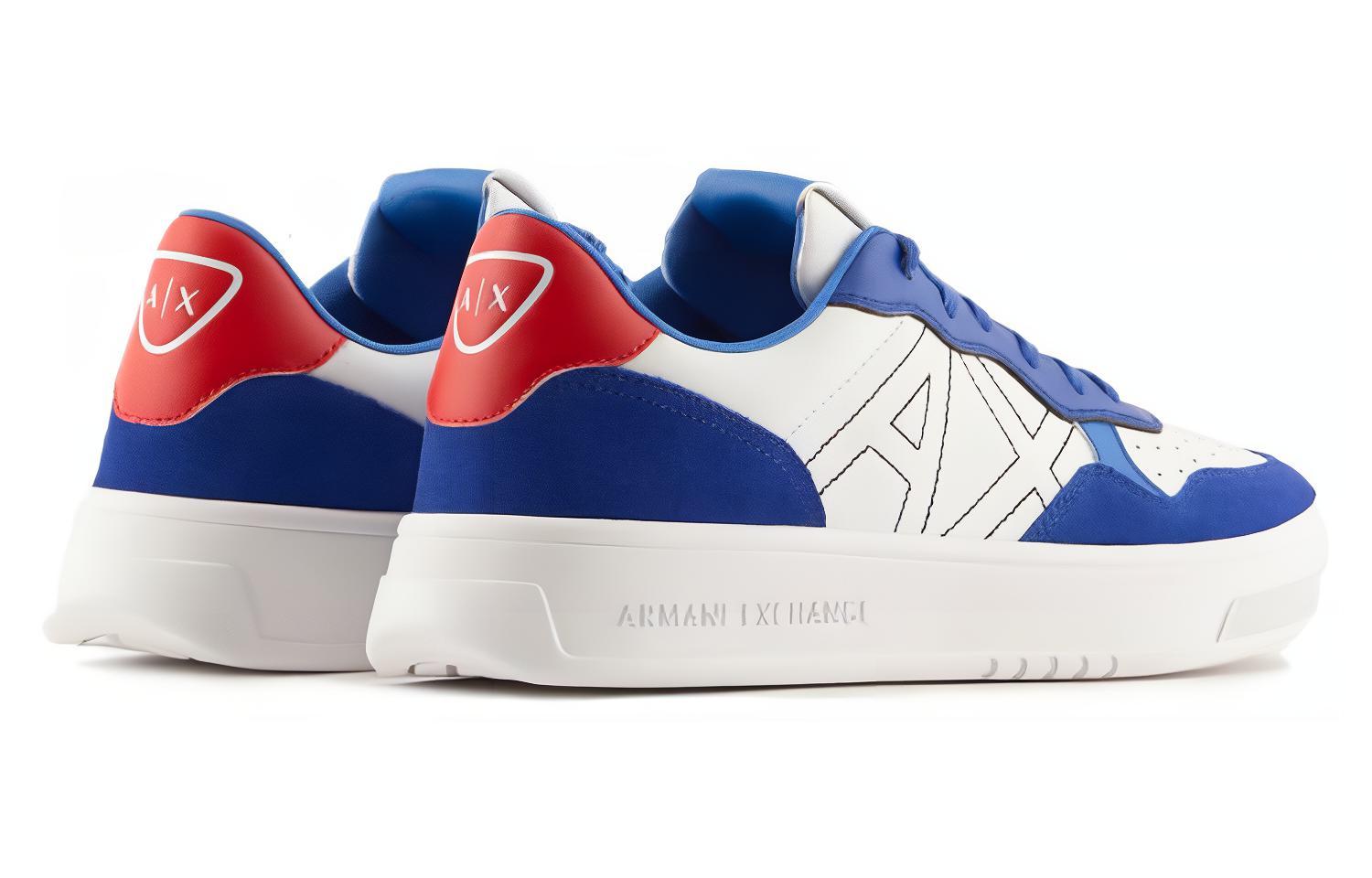 Armani Exchange Low Top Leather Sneakers 'Blue Lace-Up' 圖 4