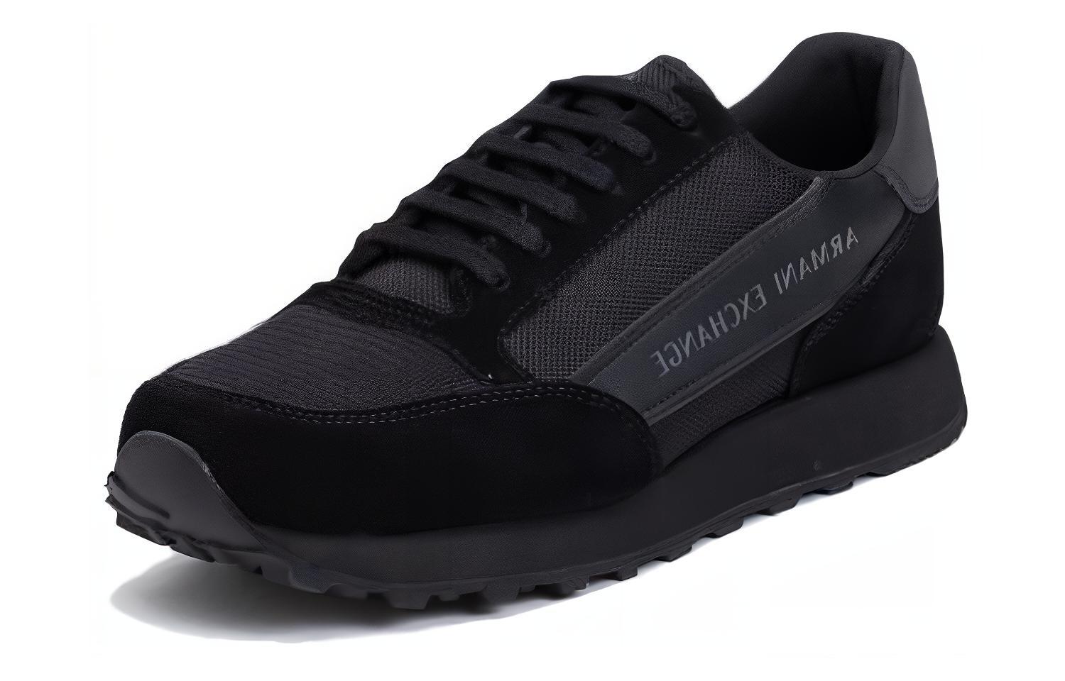 Armani Exchange Low Top Sneaker 'Black Leather' XUX083XV2631K001