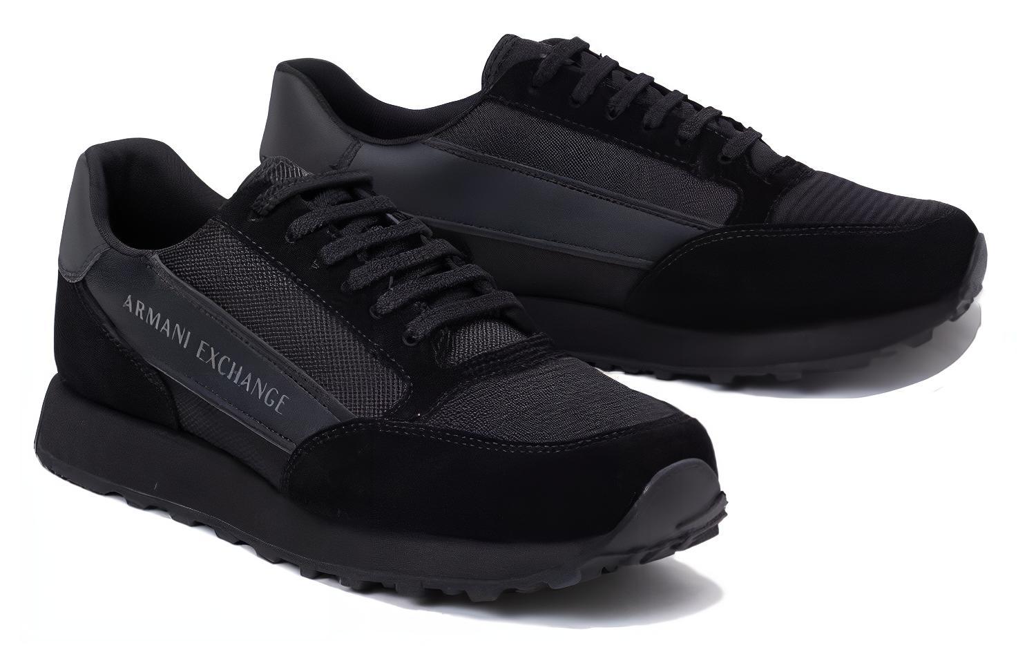 Order ARMANI EXCHANGE阿瑪尼 牛皮 繫帶 圓頭 低幫 運動休閒鞋 男款 黑色