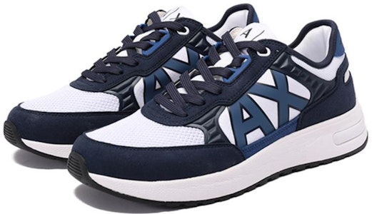 Armani Exchange Low-Top Sneaker 'Putih Biru Navy' XUX090XV276S563 Lookbook Armani Exchange Low-Top Sneaker 'Putih Biru Navy' XUX090XV276S563