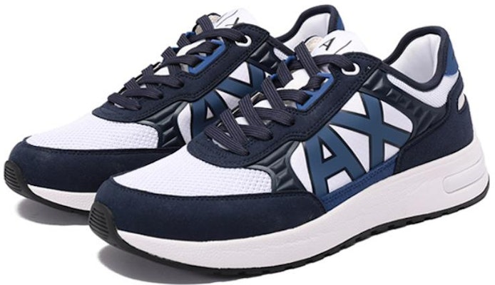 阿玛尼Exchange白色海军蓝低帮休闲鞋 XUX090XV276S563 Lookbook 阿玛尼Exchange白色海军蓝低帮休闲鞋 XUX090XV276S563