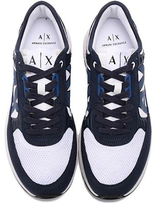 阿玛尼Exchange白色海军蓝低帮休闲鞋 XUX090XV276S563 Shop 阿玛尼Exchange白色海军蓝低帮休闲鞋 XUX090XV276S563