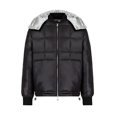 ARMANI EXCHANGE Metallic Zipper Hooded Down Jacket Winter Black 6KZB10-ZNI8Z-2218