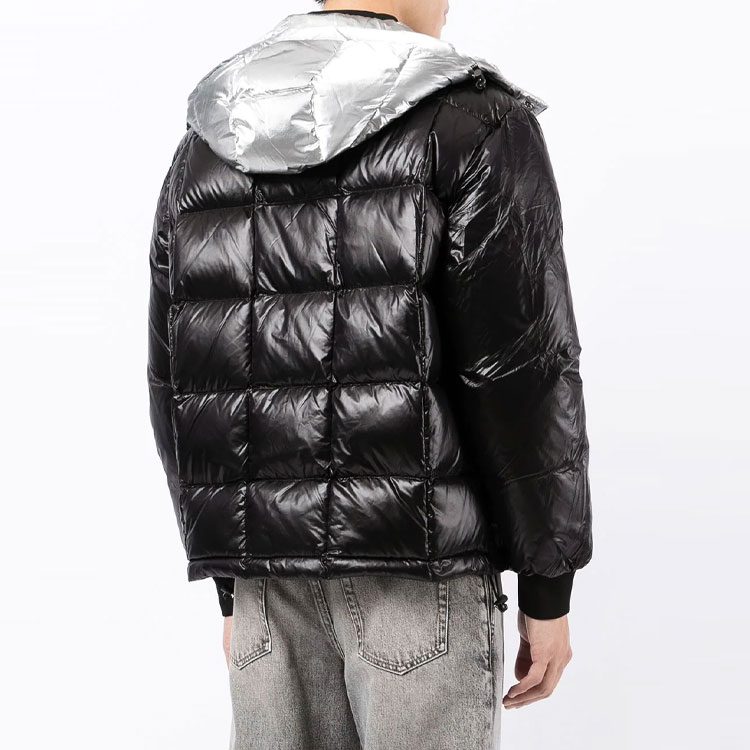 Purchase アルマーニエクスチェンジ メタリック ジッパー フード付き ダウンジャケット ブラック 6KZB10-ZNI8Z-2218