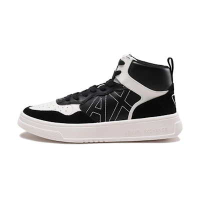 Armani Exchange Mid Top Lace-Up Sneaker 'Black White'