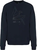 Armani Exchange Navy Blue Letter Graphic Crewneck Sweatshirt Long Sleeve 6RZMAM-ZJ9KZ-1510 Armani Exchange Navy Blue Letter Graphic Crewneck Sweatshirt Long Sleeve 6RZMAM-ZJ9KZ-1510