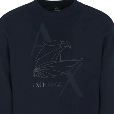 Armani Exchange 深藍字母圖案長袖圓領運動衫 6RZMAM-ZJ9KZ-1510 Details for Armani Exchange 深藍字母圖案長袖圓領運動衫 6RZMAM-ZJ9KZ-1510
