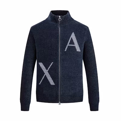 Armani Exchange Navy High-Neck Logo Jacket 6RZE2B-ZM3HZ-1510