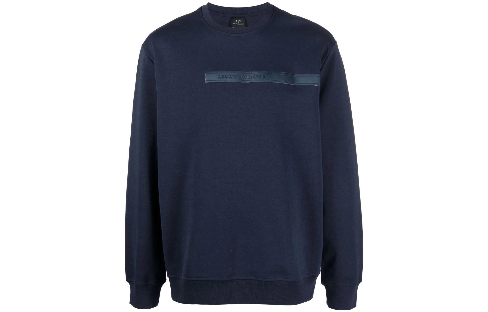 Armani Exchange Navy Logo Patch Slim Fit Sweatshirt 3LZMAL-ZJ8QZ-1500