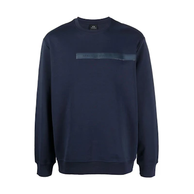 Armani Exchange Navy Logo Patch Slim Fit Sweatshirt 3LZMAL-ZJ8QZ-1500