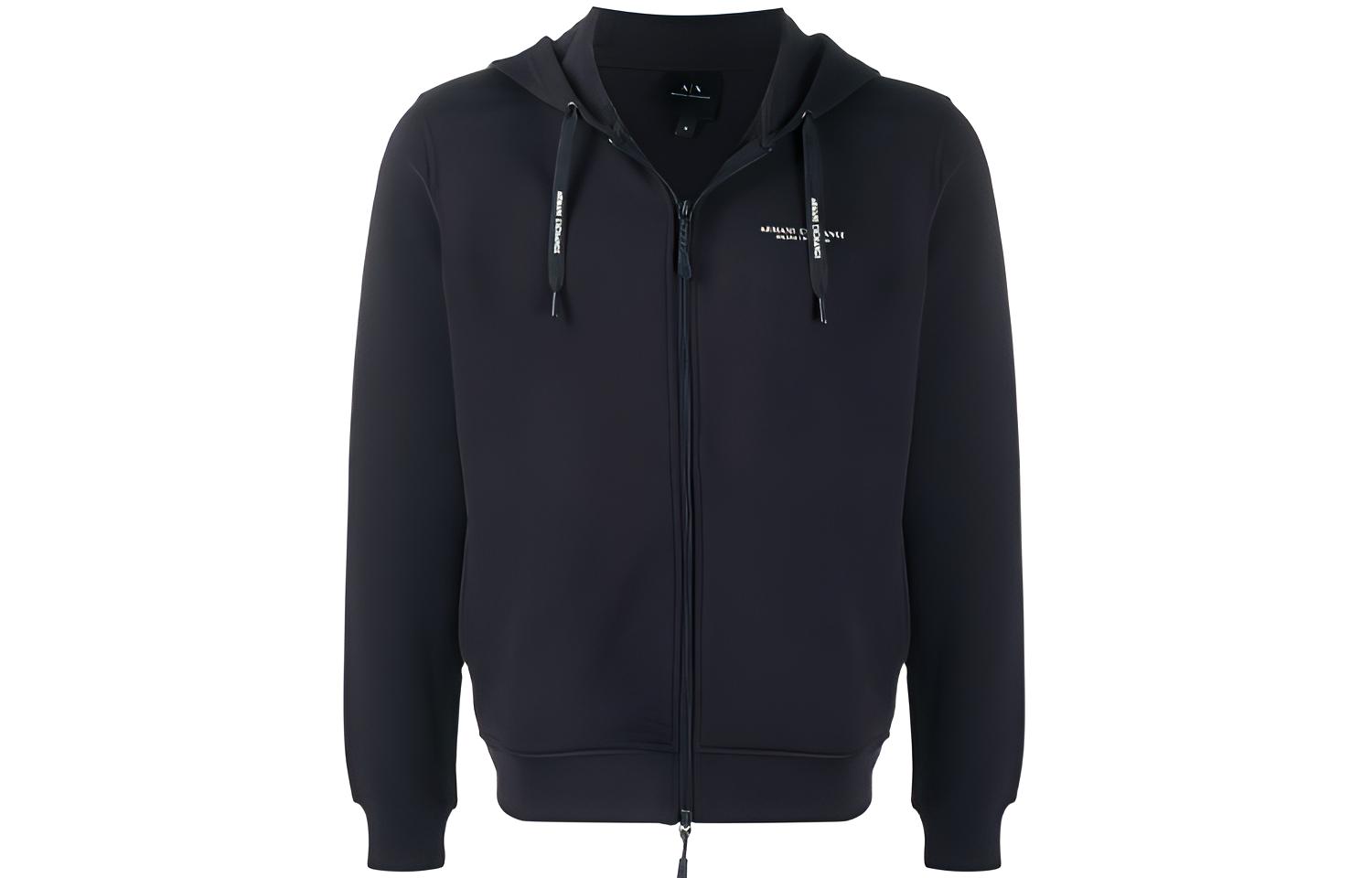 Armani Exchange Navy Logo Zip Pull String Hoodie 8NZM95-ZJKRZ-1510