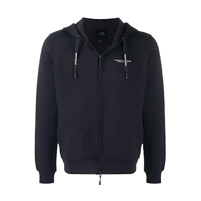 Armani Exchange Navy Logo Zip Pull String Hoodie 8NZM95-ZJKRZ-1510