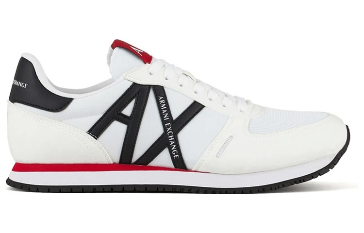 Order 아르마니 익스체인지 나일론 레이스업 (화이트/블랙/레드) XUX017XCC681K488