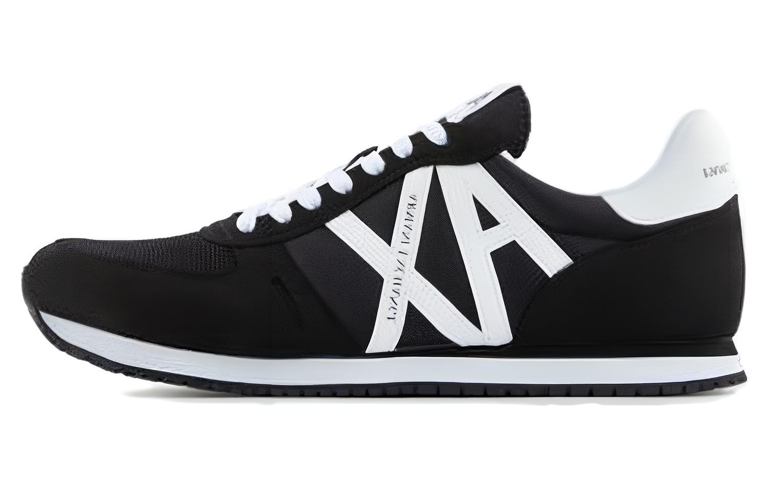 Armani Exchange Nylon Mesh Leather Low Top 'Black Fashion' XUX017XCC681K489