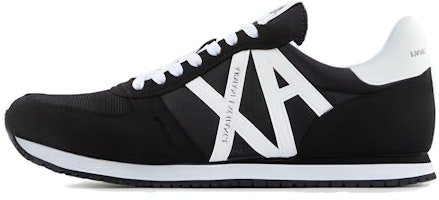 Armani Exchange Nylon Mesh Leather Low Top 'Black Fashion' XUX017XCC681K489 Armani Exchange Nylon Mesh Leather Low Top 'Black Fashion' XUX017XCC681K489