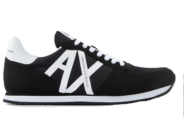 Order 阿玛尼交流 黑色时尚尼龙网低帮皮鞋 XUX017XCC681K489