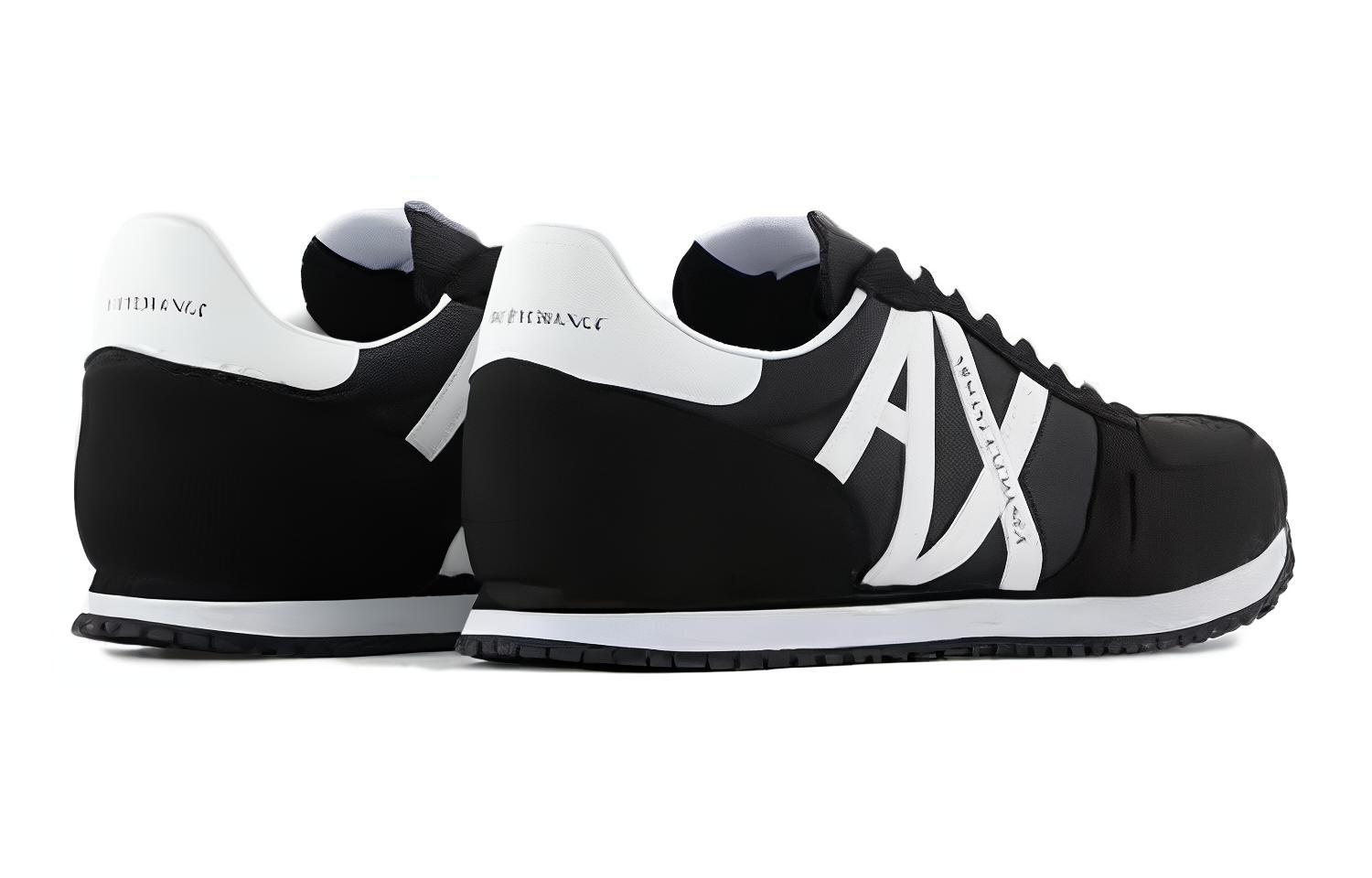 Shop 阿玛尼交流 黑色时尚尼龙网低帮皮鞋 XUX017XCC681K489