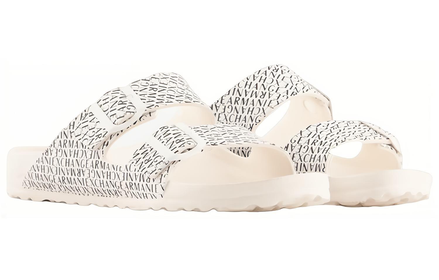 Shop Sandalias Armani Exchange Abiertas con Hebilla 'Negro Blanco'. XUP006XV6731R326