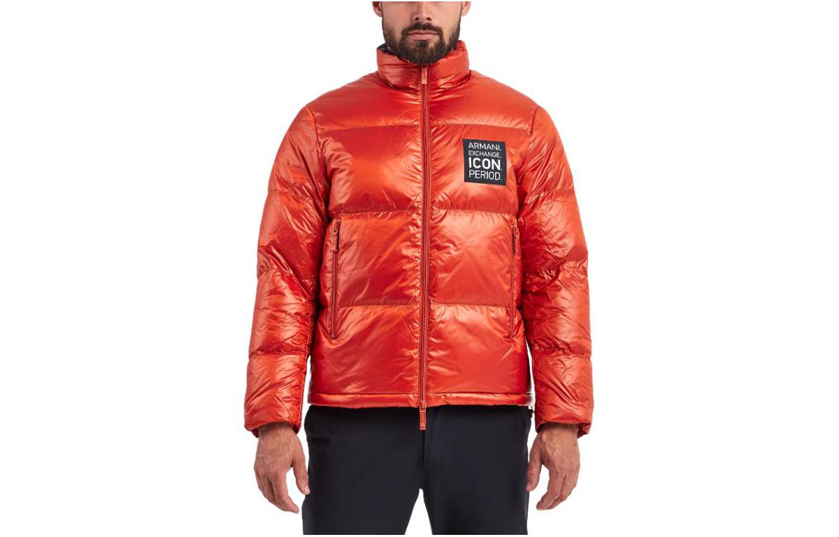 Armani Exchange Orange Glossy Logo Stand-Collar Jacket 8NZBP2-ZNYNZ-1498