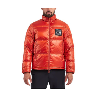 Armani Exchange Orange Glossy Logo Stand-Collar Jacket 8NZBP2-ZNYNZ-1498