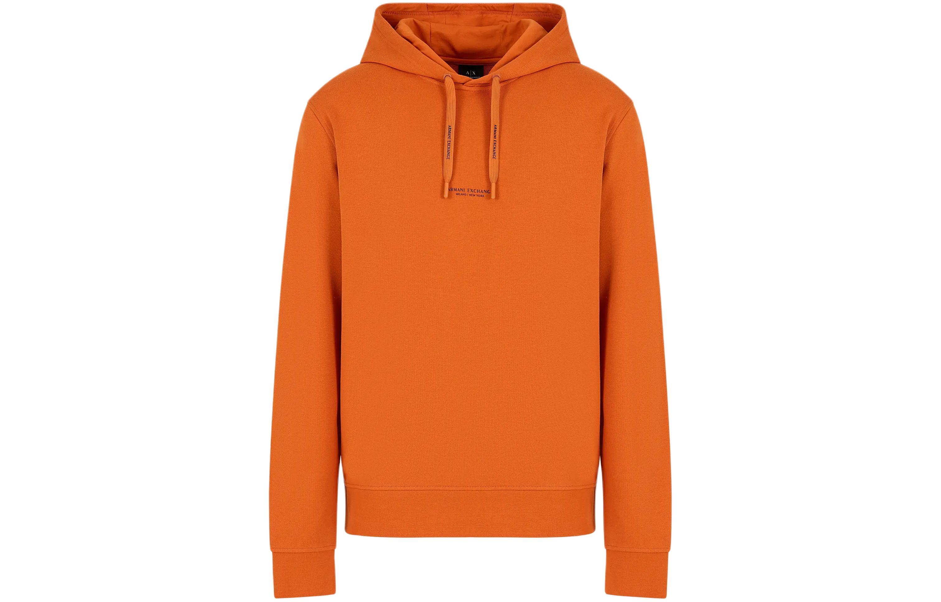 Armani Exchange Orange Hoodie SS24 with Logo Print 8NZM94-ZJKRZ-14AW