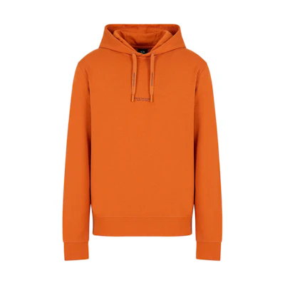 Armani Exchange Orange Hoodie SS24 with Logo Print 8NZM94-ZJKRZ-14AW