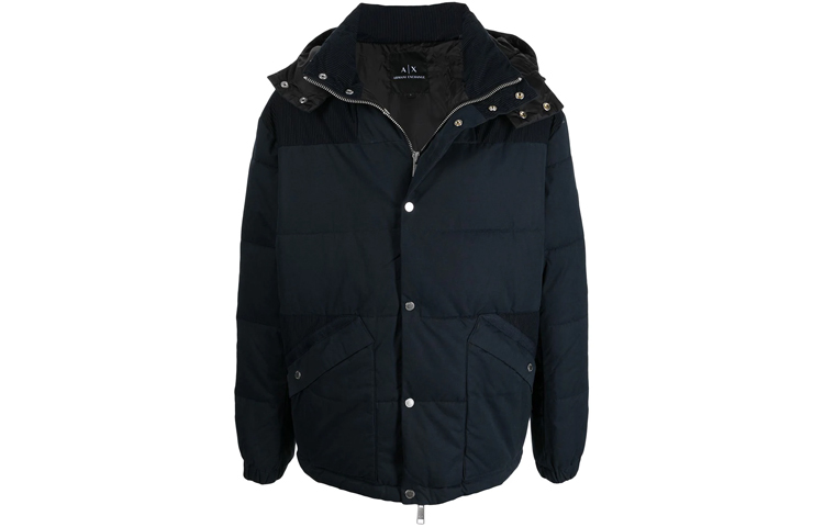 Armani Exchange Patchwork Long Sleeve Cotton Jacket Deep Blue. 6KZB27-ZNIPZ-1510