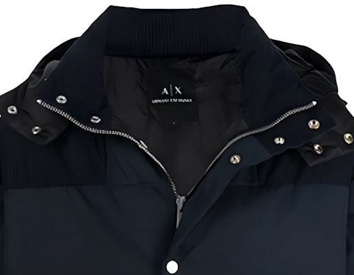 아르마니 익스체인지 패치워크 긴팔 코튼 재킷 딥 블루. 6KZB27-ZNIPZ-1510 Sizing 아르마니 익스체인지 패치워크 긴팔 코튼 재킷 딥 블루. 6KZB27-ZNIPZ-1510