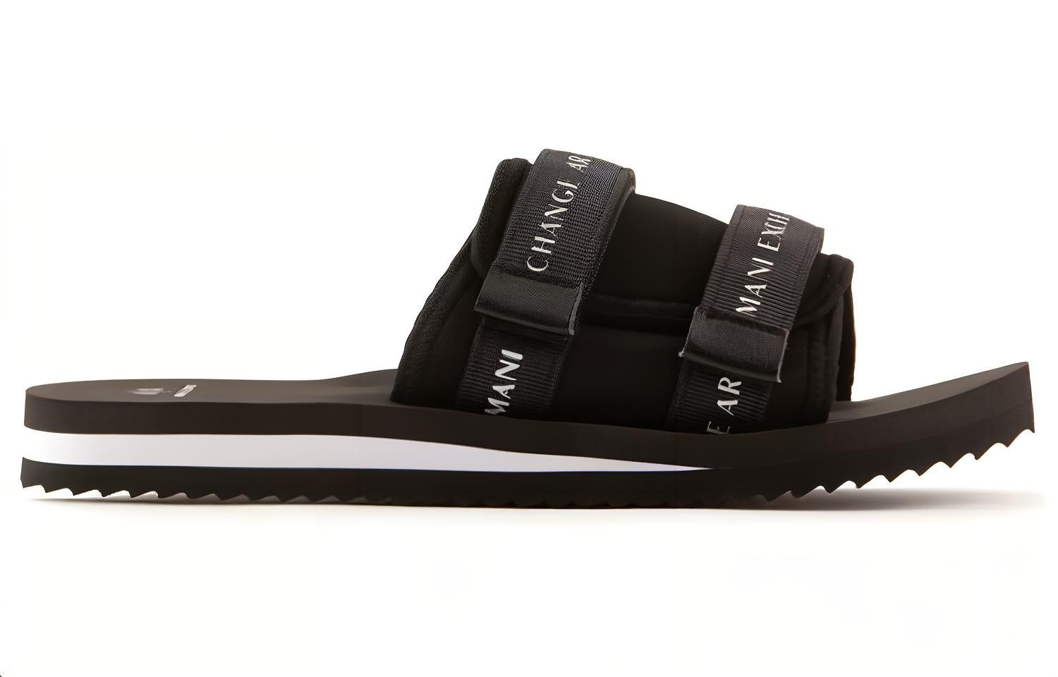 Order ARMANI EXCHANGE阿瑪尼 聚酯纖維 平底 時尚涼拖鞋 男款 黑色