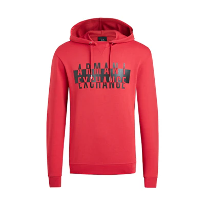 Armani Exchange Red Logo Graphic Hoodie for Men 6HZMFK-ZJQ2Z-1463