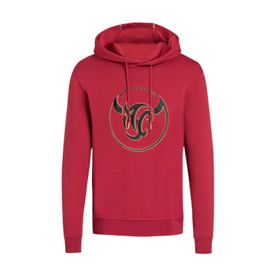 Armani Exchange Red Printed Drawstring Hoodie 3KZMDD-ZJ1ZZ-1457