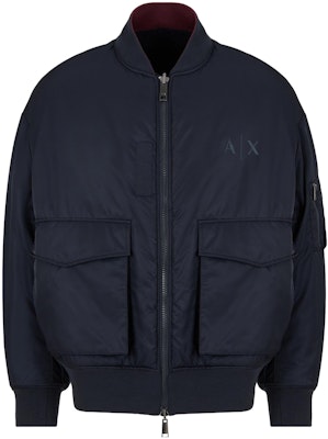 Armani Exchange 雙面配色拼接字母棉外套 海軍藍. 6RZB27-ZNJ7Z-45AG Lookbook Armani Exchange 雙面配色拼接字母棉外套 海軍藍. 6RZB27-ZNJ7Z-45AG