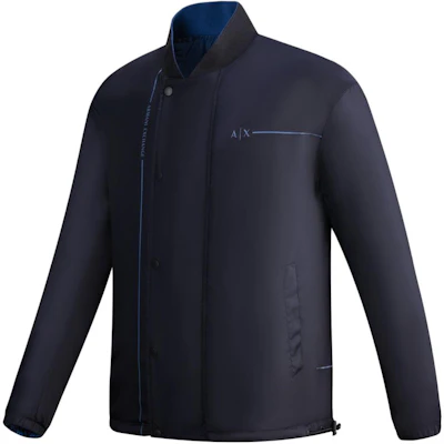 Armani Exchange 雙面徽章領海軍藍拉鍊外套 - SS23 3RZB04-ZNKRZ-65AD Shop Armani Exchange 雙面徽章領海軍藍拉鍊外套 - SS23 3RZB04-ZNKRZ-65AD