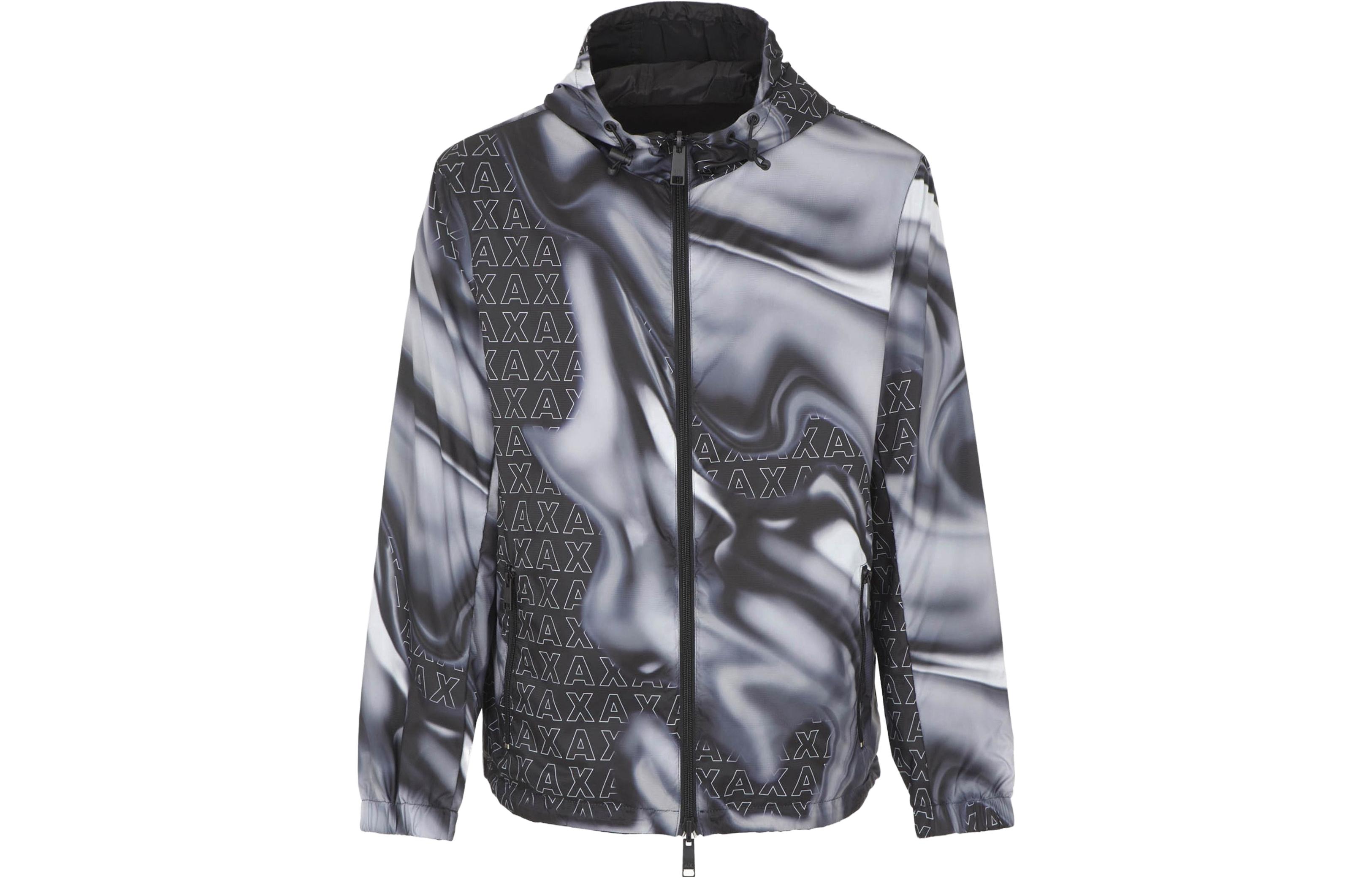 Armani Exchange Reversible Logo Print Hooded Jacket Black 6RZB10-ZNUQZ-152AH